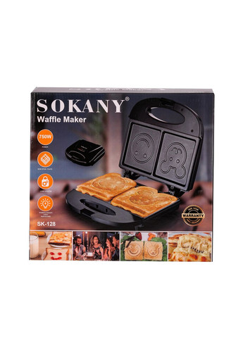 Вафельниця для панкейків 750 Вт на 2 панкейки SK128 Sokany (353505388)