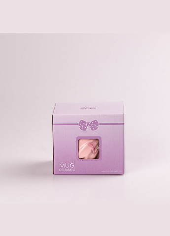 Чашка керамічна 500 мл Фламінго з кришкою і ложкою Happy Life (315637241)