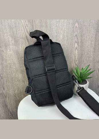 Сумка бананка нагрудна чоловіча крос-боді оксфорд із блискавкою чорна (sku_1267) No Brand (346078154)