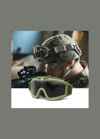 Тактичні захисні окуляри, маска зі змінними лінзами / Панорамні незапітніючі. Колір чорний Daisy (329741369)