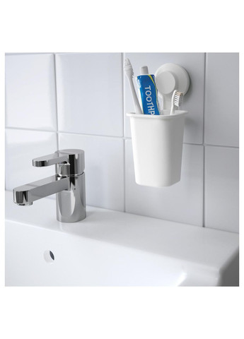 Стакан для зубных щеток на присоске белый IKEA (272150499)