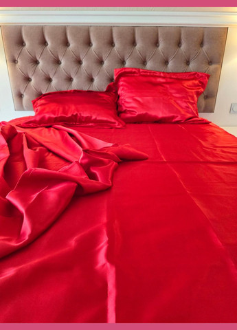 Атласна постільна білизна Червоний полуторний 145 x 210 наволочки 2 х 50х70 см, 2 х 70х70 см (141414) No Brand (306633200)