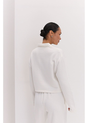 Молочний жіночий укорочений світшот з коміром поло Arjen (360885323)