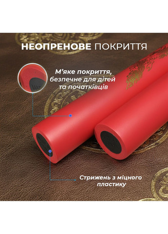 Нунчаки тренировочные нунчаку с цепью неопреновым покрытием для начинающих с принтом Дракон Желтые 3_1_0_10C No Brand (369924285)