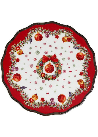 Подставка для торта "Рождественский орнамент", фарфор Ø20,5 см Bona (289464719)