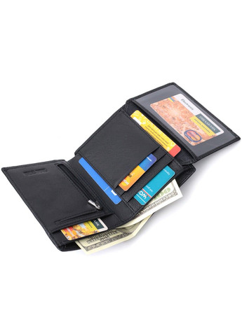 Вертикальне чоловіче портмоне з натуральної шкіри 22733 Чорний st leather (298111829)