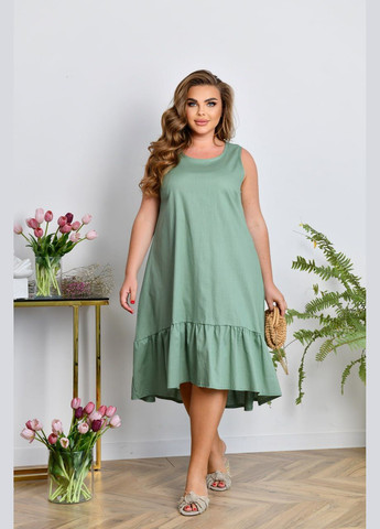 М'ятна повсякденний, святковий, коктейльна сукня з льону No Brand однотонна