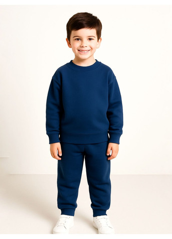 Синій зимній костюм утеплений для хлопчика тринитка на флісі No Brand