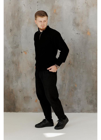 Чорний демісезонний чоловічий светр на блискавці artknit (ak38812p) Art Knit