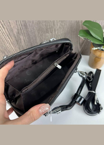 Модная женская мини сумочка клатч рептилия с змеиным принтом серого цвета (sku_710С) No Brand (330576415)