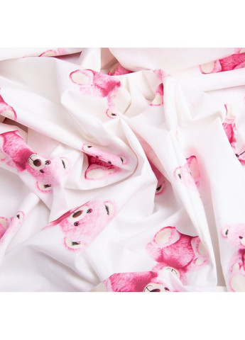 Тканина бязь ранфорс для постільної білизни, бавовна, 130 г/м2, 240 см 8110 v-4 Ведмежата рожева IDEIA (373004802)