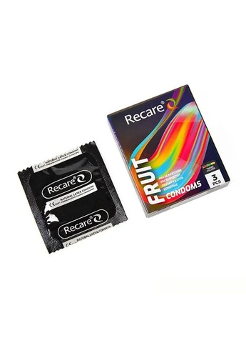 Презервативи Holographic Fruit Flavour Condoms 3 шт, аромати: м'ята, банан, полуниця Recare (380407182)