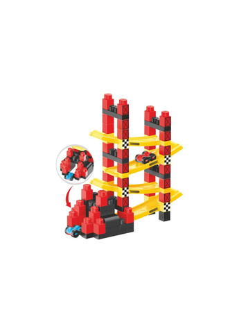 Дитячий конструктор Гоночна гірка з двома машинками на 69 елементів Червоний (46730443110) ТехноК (372444929)