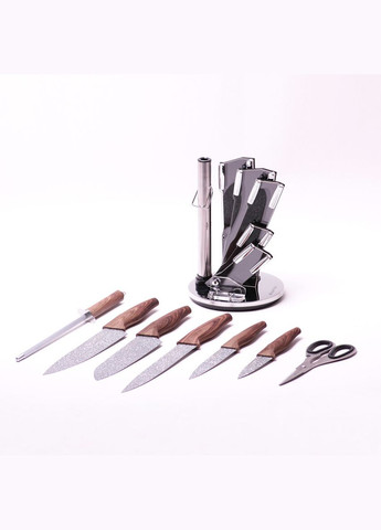 Набор ножів Kitchen knife B12418 чорний (43779-B12418_744) XPRO сіро-коричневий,