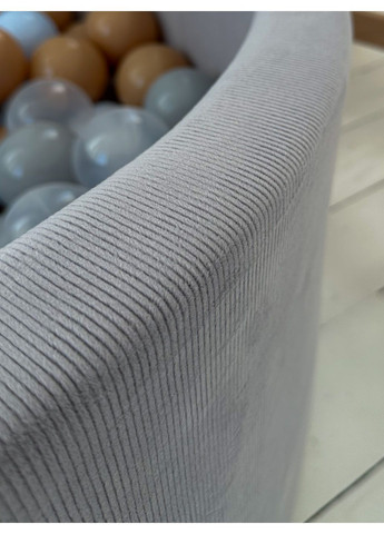 Сухий басейн з 100 кульками Плюш Вельвет сірий 100х40 см JoyfulKids сухий басейн з кульками (370665080)