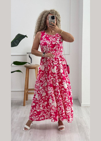 Малинова повсякденний, кежуал жіноча сукня Style Point з абстрактним візерунком