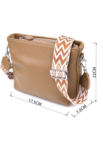 Жіноча шкіряна сумка на плече для повсякденного носіння 22912 Бежевий Vintage (349442760)