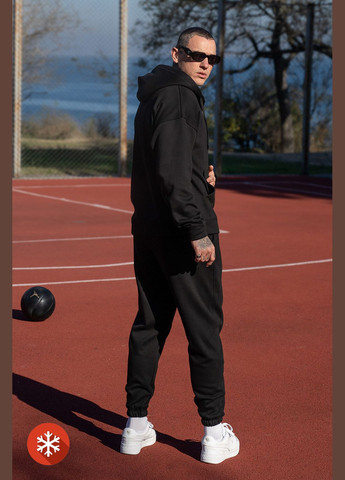 Мужской теплый костюм на молнии ZIP FUR Черный Teamv (316355081)