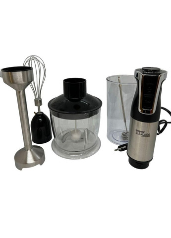 Блендер занурювальний електричний ZP073 5в1 блендер ручний, подрібнювач, міксер Чорний Zepline (301537182)