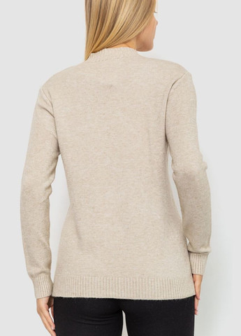 Комбінований зимовий светр жіночий, колір світло-оливковий, Ager