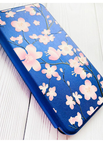 Чохол-книжка синій з малюнком на Xiaomi Redmi 14C / Poco C75 Квітуча сакура (принт 282) Creative (355398726)
