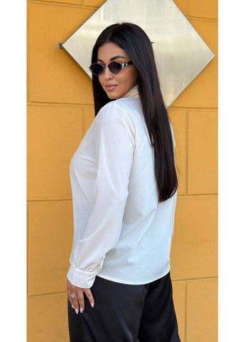 Молочна блуза з креп шифону — ніжність і жіночність ✨ (заміри в описі) DK/DL Мода без кордонів