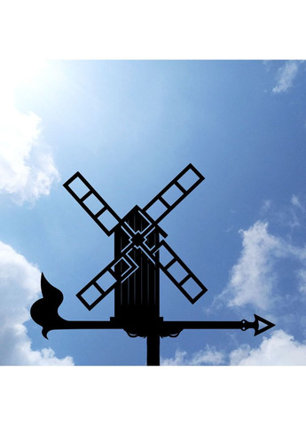 Флюгер Мельница №2, Ветряная мельница, флюгер на крышу из металла 2 мм. No Brand (368896650)