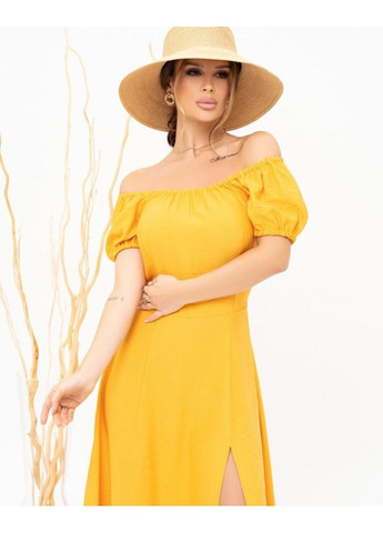 Помаранчева повсякденний сукня 13898 гірчичний ISSA PLUS