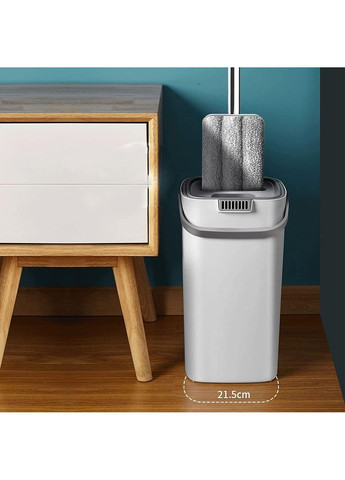 Комплект швабра з відром Clean Pro Mop із системою авто-віджиму для швидкого прибирання CM-1209 White Stenson (350349058)
