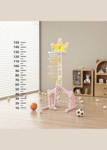 Спортивний ігровий комплекс 3в1 Корона 48.5х53х150 см Рожевий (NPK-012-01) No Brand (360969191)
