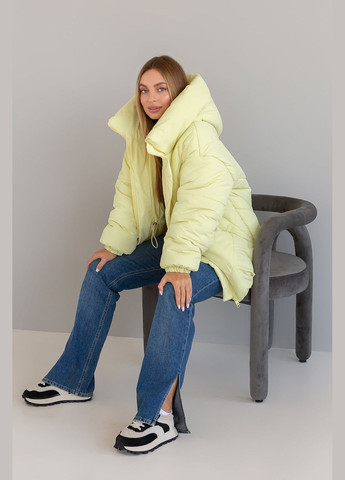 Жовта зимня зимова куртка селін міді 44 лимон MioRichi