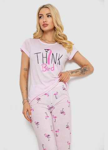 Розовая всесезон пижама женская с принтом,, 243r7097 Ager