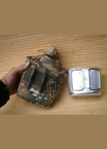 Фляга з кружкою US Вottle 1 л пластикова в чохлі Multicam No Brand (302391798)