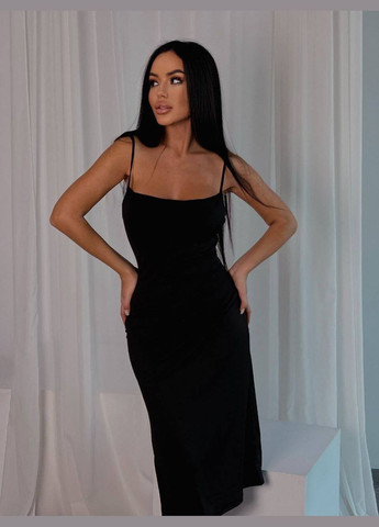Чорна святковий, коктейльна, ділова, карнавальний, повсякденний, відвертий, вечірня жіноча сукня обтягуюча на бретельках силуетна No Brand