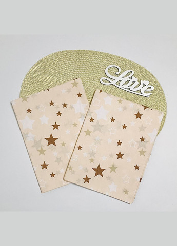 Пеленка бязь Темно бежевые звездочки 110x85 см Penetka (323210777)