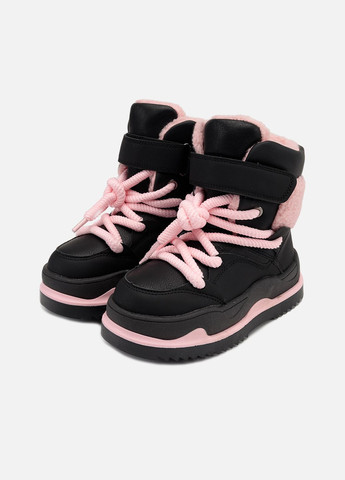 Черные зимние дутики для девочки цвет черный цб-00258099 Yuki