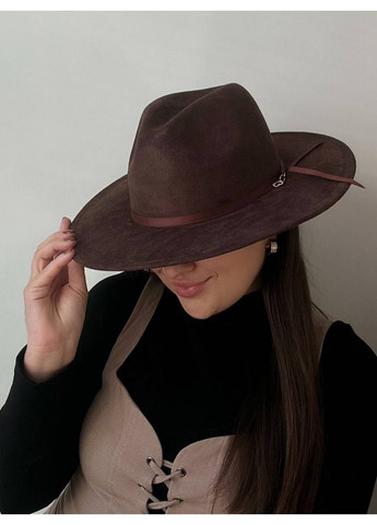 Шляпа Федора унисекс замшевая с полями 8 см и регулировкой размера MONACO No Brand (362346131)