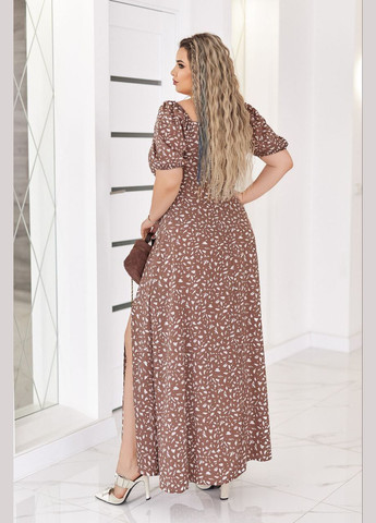 Темно-бежевое повседневный, праздничный женское удлиненное платье сарафан No Brand