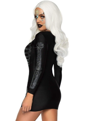 Міні-сукня Скелет зі стразами Skeleton Rhinestone, чорна, M Leg Avenue (331169857)