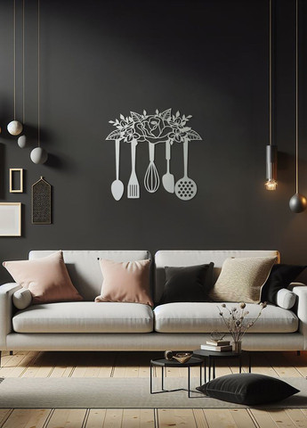 Современная картина на кухню, декор в комнату "кухонный инвентарь", стиль лофт 30х33 см Woodyard (291882391)