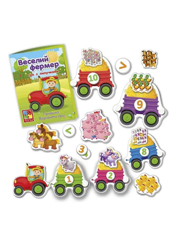 Гра з липучками розвиваюча Веселий фермер колір різнокольоровий ЦБ-00275750 Vladi toys (325747423)