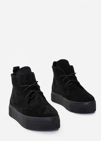 Чорні замшеві черевики зі шнурівкою ISSA PLUS (280918667)