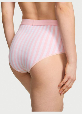 Женские трусики Logo Cotton Modern Brief розовые (в полоску) Victoria's Secret (335806530)