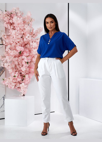 Синяя женская блуза с коротким рукавом No Brand