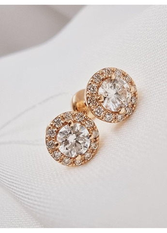 Золотые серьги с бриллиантами, красное золото 585 пробы. SOVA jewelry house (354700190)