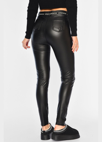 Лосини женские с эко-кожи черного цвета Let's Shop (308345942)