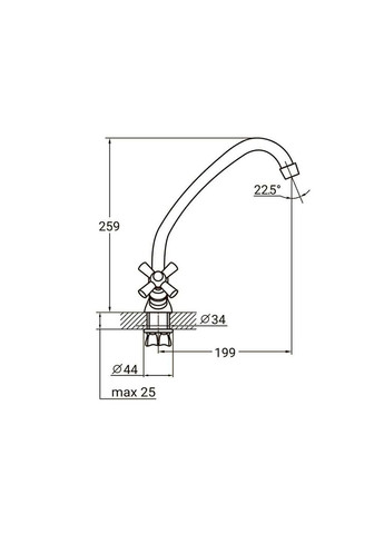 Смеситель PM 1/2 для кухни эконом на гайке (2 шт в упак)(9780100) AQUATICA (357217727)