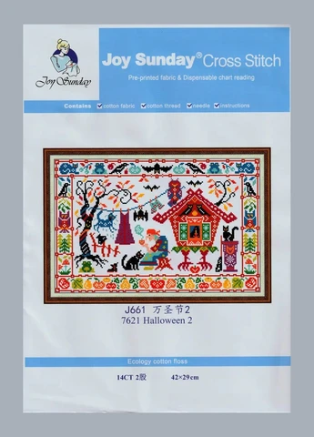 Набір для вишивання за нанесеною на канву схемою "Halloween 2". AIDA 14CT printed 42*29 см Joy Sunday (313614566)