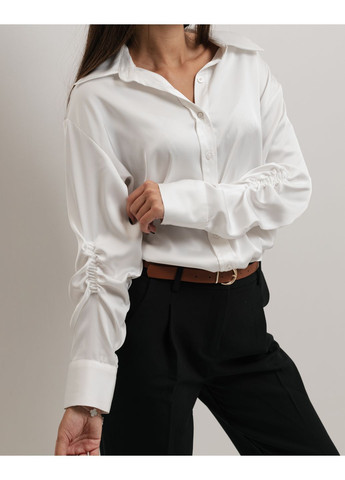 Біла сорочка з рукавами зі збиранням Modalinda