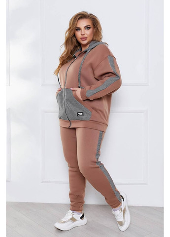 Жіночий спортивний костюм із тринитки на флісі чорного кольору New Trend (304989238)